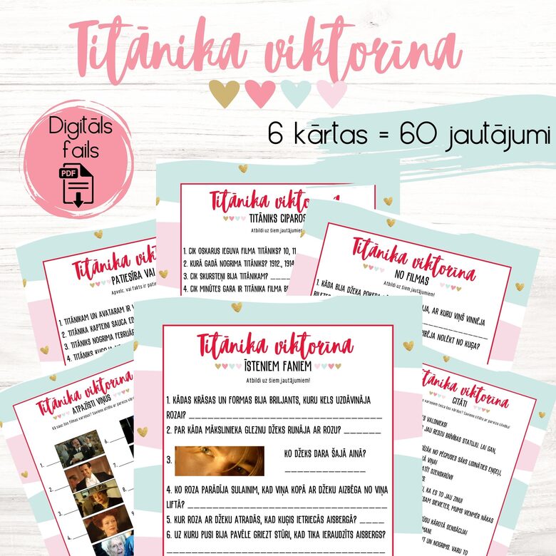 Titānika viktorīna, digitāls PDF fails